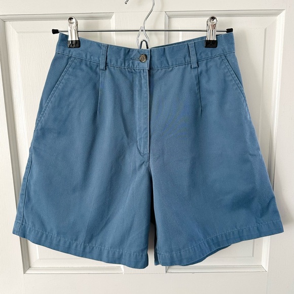 L.L. Bean Pants - L.L. Bean Vintage Women's Chino Shorts Blue A-line High Waist Size 4